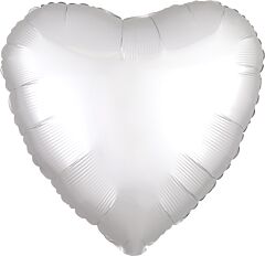 17" Luxe White Satin Heart