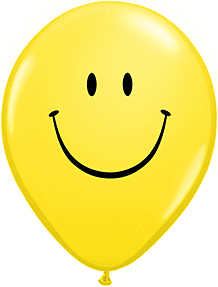 5" Qualatex Yellow Smile Face Latex