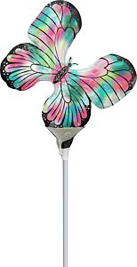14" Irid Teal Pink Butterfly