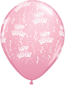 11" Qualatex Birthday-A-Round Baby Pink