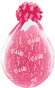 18" Qualatex It's A Girl-A-Round Latex Clear