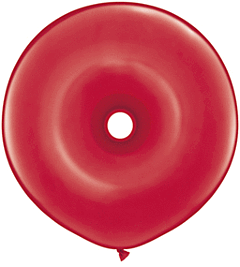16" Qualatex Geo Donut Latex - Ruby Red