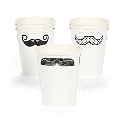 9 oz Mustache Paper Cup 8Ct