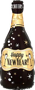 26" Happy New Year Gold & Black Bottle