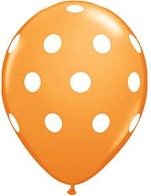11" Qualatex Round Big Polka Dots - Orange