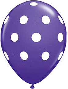 11" Qualatex Round Big Polka Dots - Violet