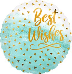 17" Best Wishes Gold Confetti