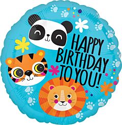 17" Lion,Tiger, and Panda Happy Birthday