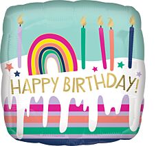 Happy Birthday Frosted Striped Cake