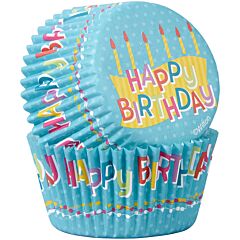 Happy Birthday Cupcake Liners, 50ct