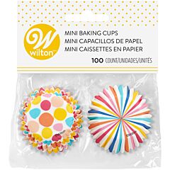 Polka Dot and Stripes Mini Baking Cups, 100ct