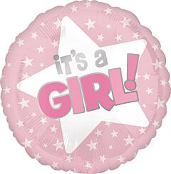 18" Its A Girl Pink Star - Flt