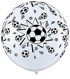 3' Qualatex Soccer Balls-A-Round Latex - White