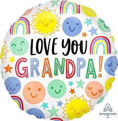 17"Love You Grandpa Happy Faces