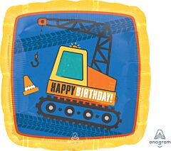 17" Construction Happy Birthday