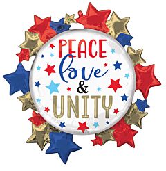 30" Peace Love Unity Stars