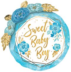 36" Baby Boy Floral Geo Multi-Balloon