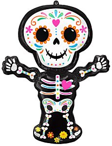 34" Day of the Dead Standing Skeleton