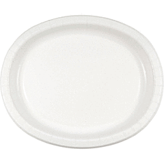 10X12 Oval Paper Platter - White