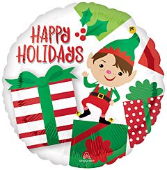 17" Happy Holidays Adorable Elf