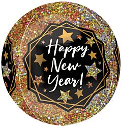 16" Happy New Year Gold Sparkle