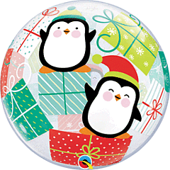22" Penguins and Presents Bubble