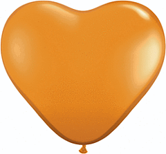 6" Qualatex Heart Latex - Mandarin Orange