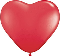 6" Qualatex Heart Latex - Red