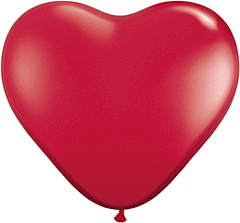6" Qualatex Heart Latex - Ruby Red