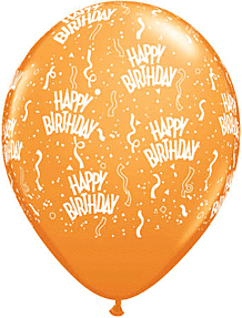 11" Qualatex Birthday-A-Round Orange
