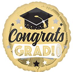 17" Congrats Grad Shiny Gold