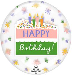 18" Happy Birthday Cake Slice Clearz