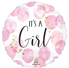17" Baby Girl Pink Watercolor