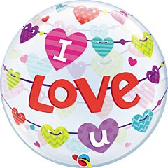 22" I Love You Banner Hearts
