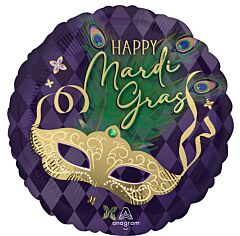 17" Happy Mardi Gras Mask