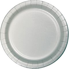 9" Paper Plate - Shimmering Silver