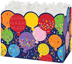 10" Basket Box - Balloons and Confetti