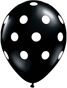 11" Qualatex Big Polka Dots Latex - Black
