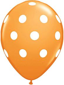16" Qualatex Big Polka Dots Latex - Orange