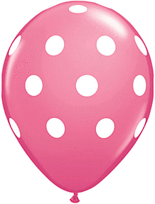 11" Qualatex Big Polka Dots Latex - Rose