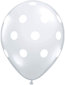 11" Qualatex Big Polka Dots Latex - Clear