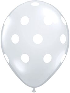 16" Big Polka Dots Diamond Clear Latex