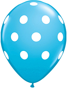 11" Qualatex Big Polka Dots Latex - Robin Egg