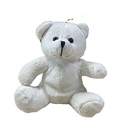 8" White Plush Bear
