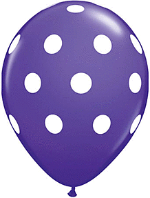 11" Qualatex Big Polka Dots Latex - Purple Violet