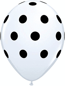 11" Qualatex Big Polka Dots Latex - White