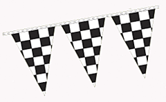 12' Blk /Wh Check Pennant Banner
