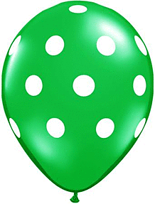 11" Qualatex Big Polka Dots Latex -Emerald Green