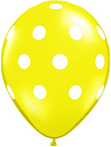 11" Qualatex Big Polka Dot Latex - Citrine Yellow