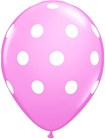 11" Qualatex Big Polka Dots Latex - Pink